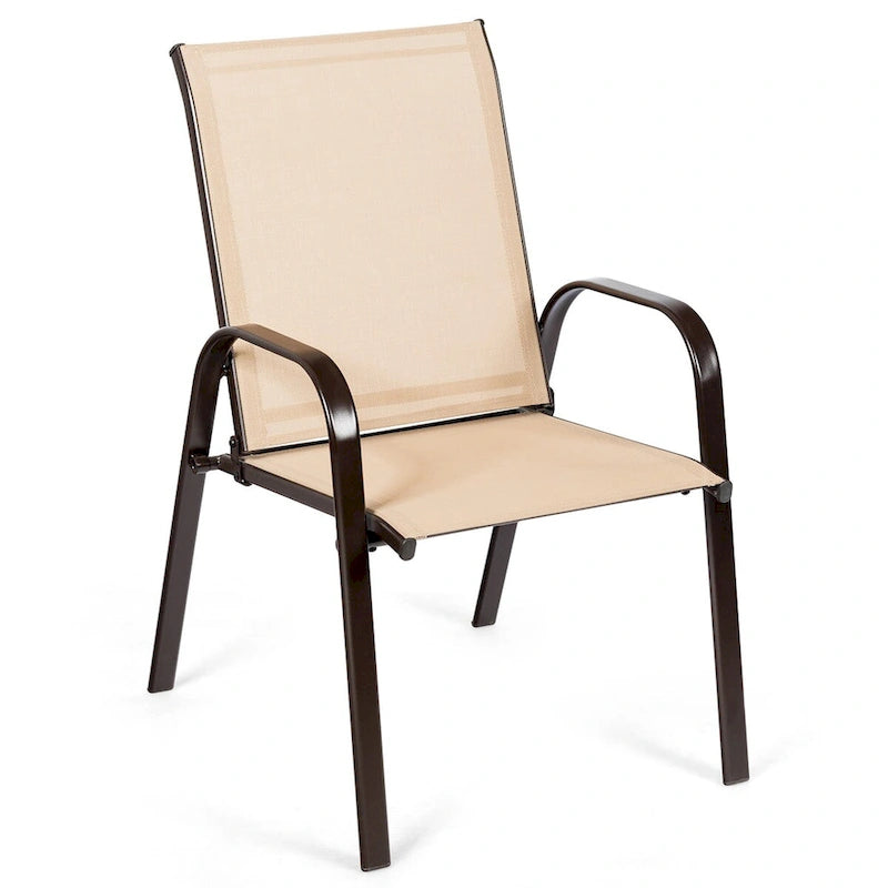 Outdoor Patio Chair with Armrests and Breathable Mesh Fabric, Set of 4
