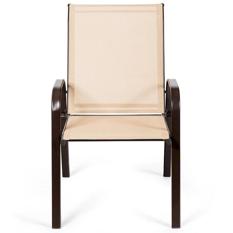Outdoor Patio Chair with Armrests and Breathable Mesh Fabric, Set of 4