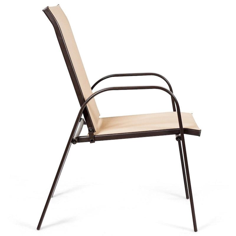 Outdoor Patio Chair with Armrests and Breathable Mesh Fabric, Set of 4