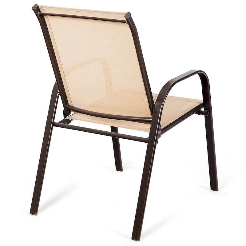 Outdoor Patio Chair with Armrests and Breathable Mesh Fabric, Set of 4