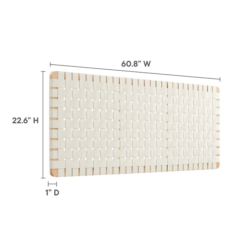 Adjustable Woven Vegan Leather Headboard, Twin to King, Multiple Colors