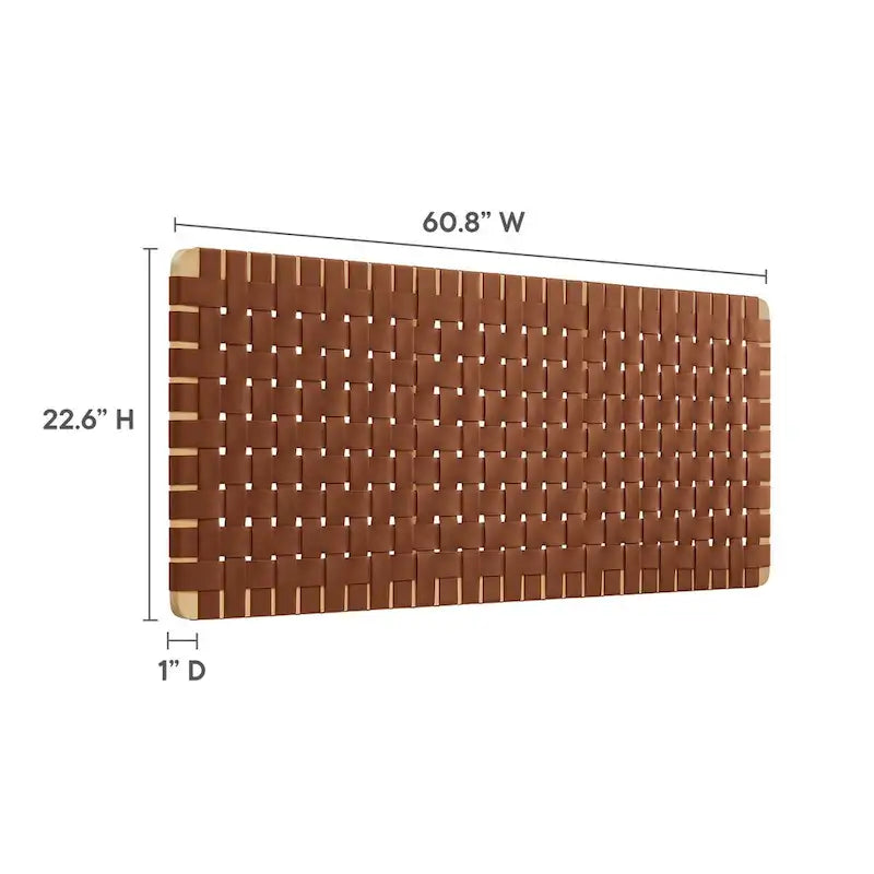 Adjustable Woven Vegan Leather Headboard, Twin to King, Multiple Colors