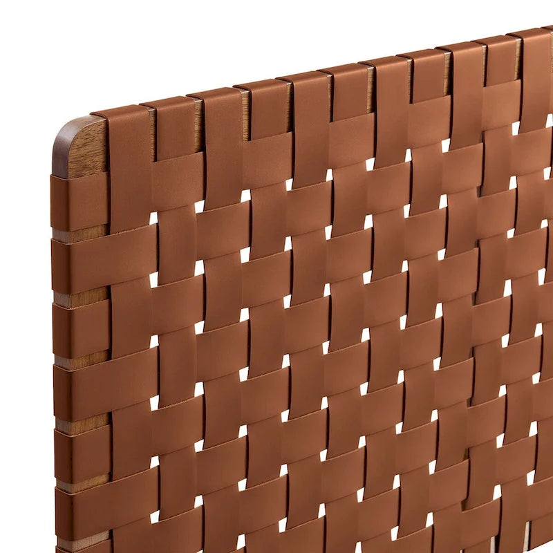Adjustable Woven Vegan Leather Headboard, Twin to King, Multiple Colors