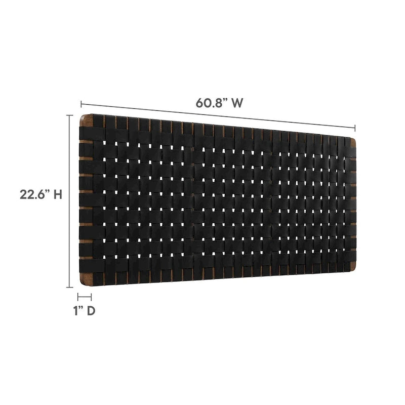 Adjustable Woven Vegan Leather Headboard, Twin to King, Multiple Colors