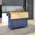 Rolling Kitchen Island with Drop Leaf, 3 Drawers and Solid Wood Top, Multiple Colors