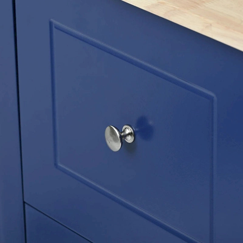 Rolling Kitchen Island with Drop Leaf, 3 Drawers and Solid Wood Top, Multiple Colors