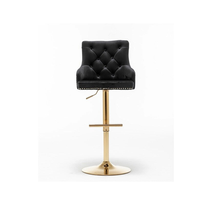 Best Master Furniture Adjustable Swivel Bar Stools with Gold Base (Set of 2)
