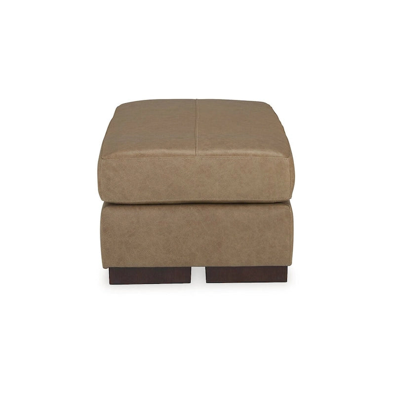 Top Grain Leather and Faux Leather Tufted Ottoman