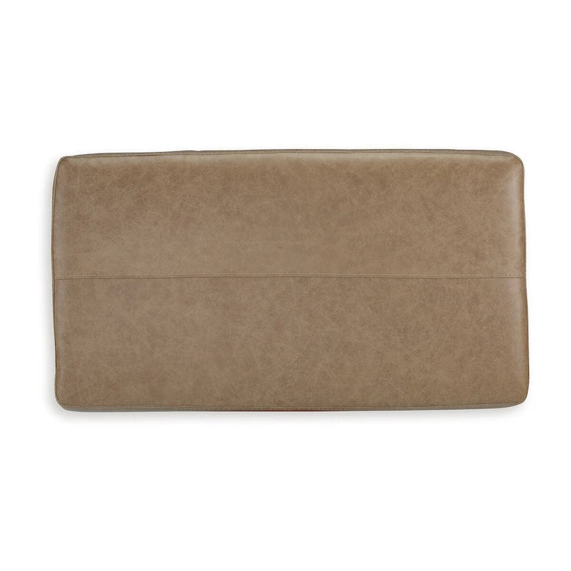 Top Grain Leather and Faux Leather Tufted Ottoman