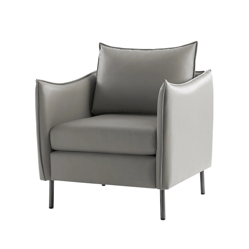 Anti-Scratch Fabric Accent Chair with Black Metal Legs, Pet-Friendly