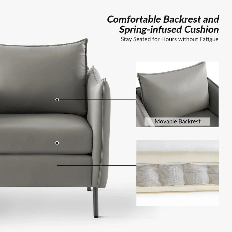 Anti-Scratch Fabric Accent Chair with Black Metal Legs, Pet-Friendly