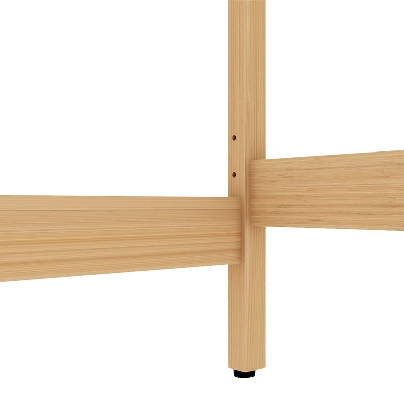 Bamboo Over-the-Toilet Storage Cabinet with Open Shelf and Double Louvered Doors