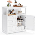 Bathroom Floor Storage Cabinet with 3 Drawers and Adjustable Shelf, White