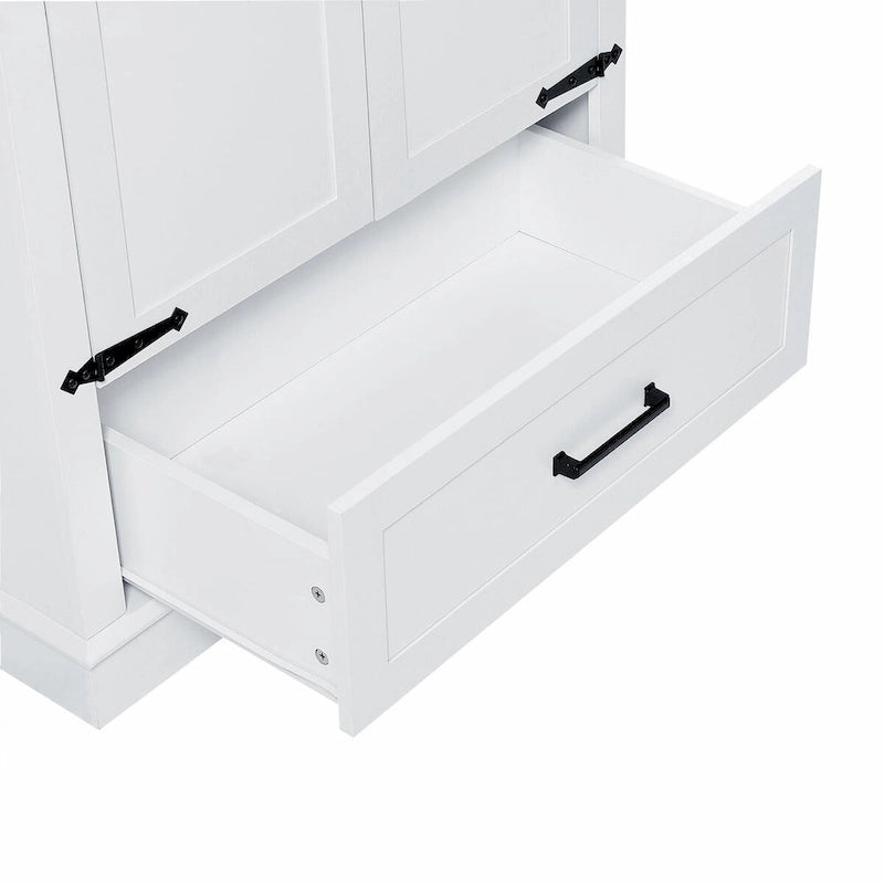 Tall Bathroom Storage Cabinet with 2 Doors, 1 Drawer and Adjustable Shelves, White