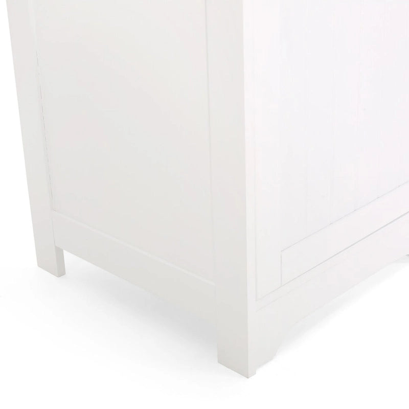 63-Inch Tall Freestanding Bathroom Linen Cabinet with 1 Door and 3 Open Shelves, White