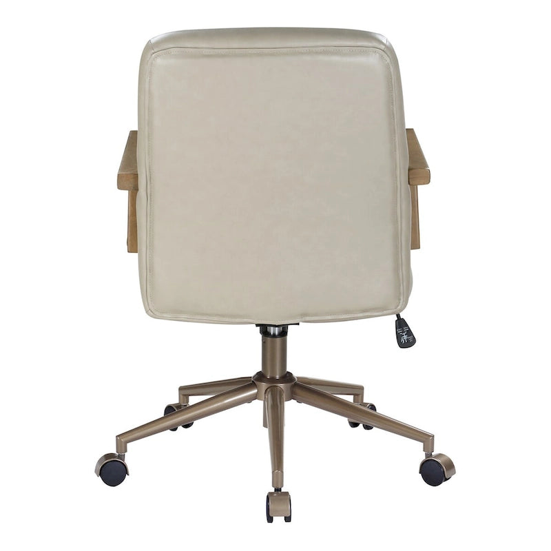Faux Leather Office Chair with 360 Swivel and Bronze Star Base
