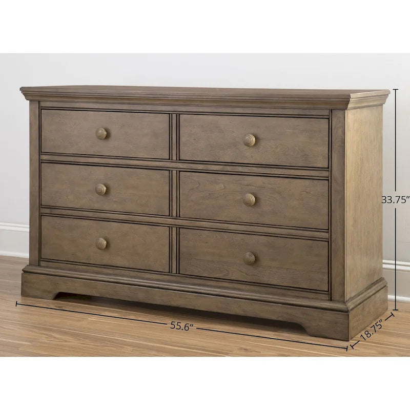 6-Drawer Dresser with Metal Handles, Multiple Colors